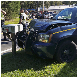 Local police officer involved in a traffic crash