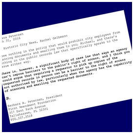 FL FAF: Barrier to the right of access not authorized by law