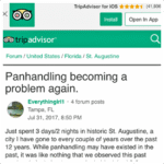Tampa visitors ding city for panhandling policy on TripAdvisor