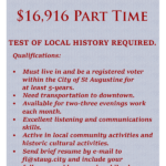Part Time position available — $16,916 per year