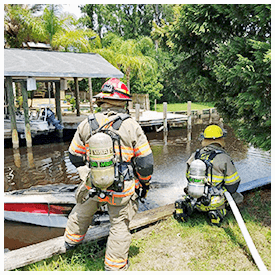 Engine burst into flames in Palm Valley destroying ski-boat