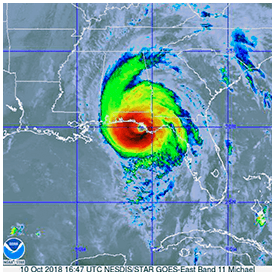 Six o’clock update on Hurricane Michael October 10, 2018