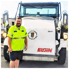 City street sweeper spills about 50 gallons of hydraulic oil