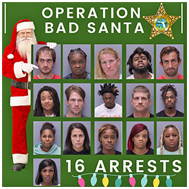 Sixteen arrests were made in Operation Bad Santa this Christmas